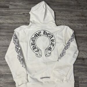 Chrome Hearts White Hoodie with Black Graphic